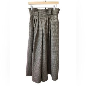 Vintage Alfred Sung Houndstooth Wide Leg Wool Trousers Culotte Pants Office Sz 8